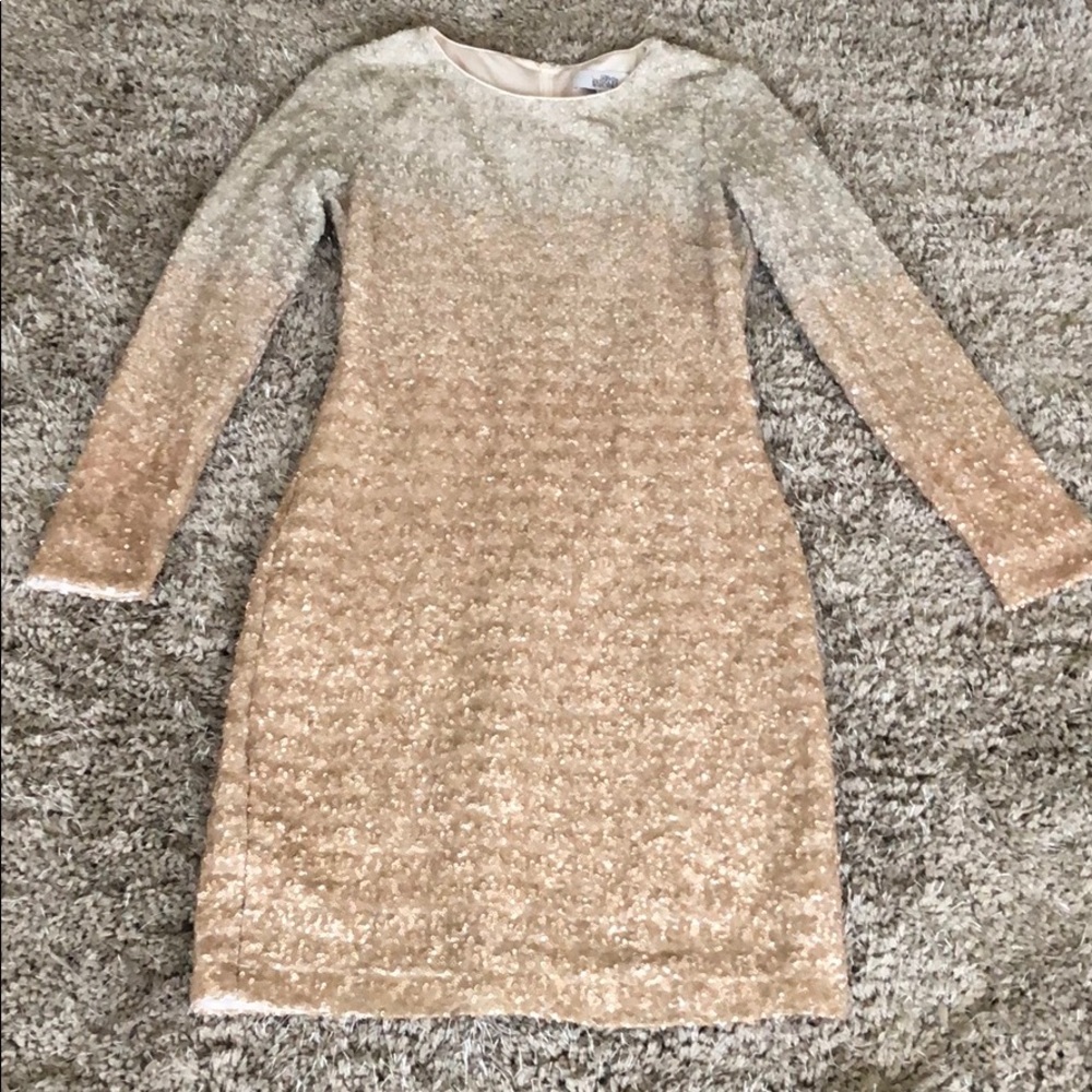 Ombré Gold Sequin Dress Sz 4 - Picture 3 of 9